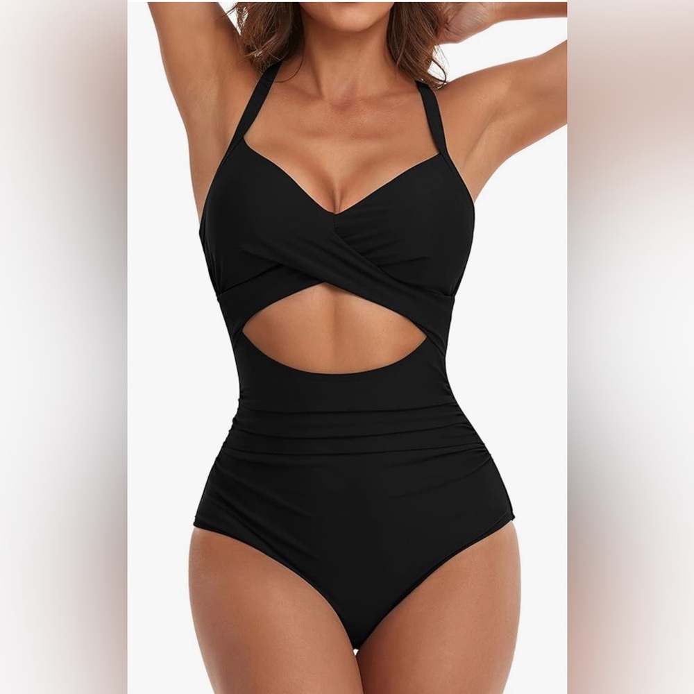 NWOT Eomenie Women's Swimsuits Tummy Control Cutout High Waisted Bathing